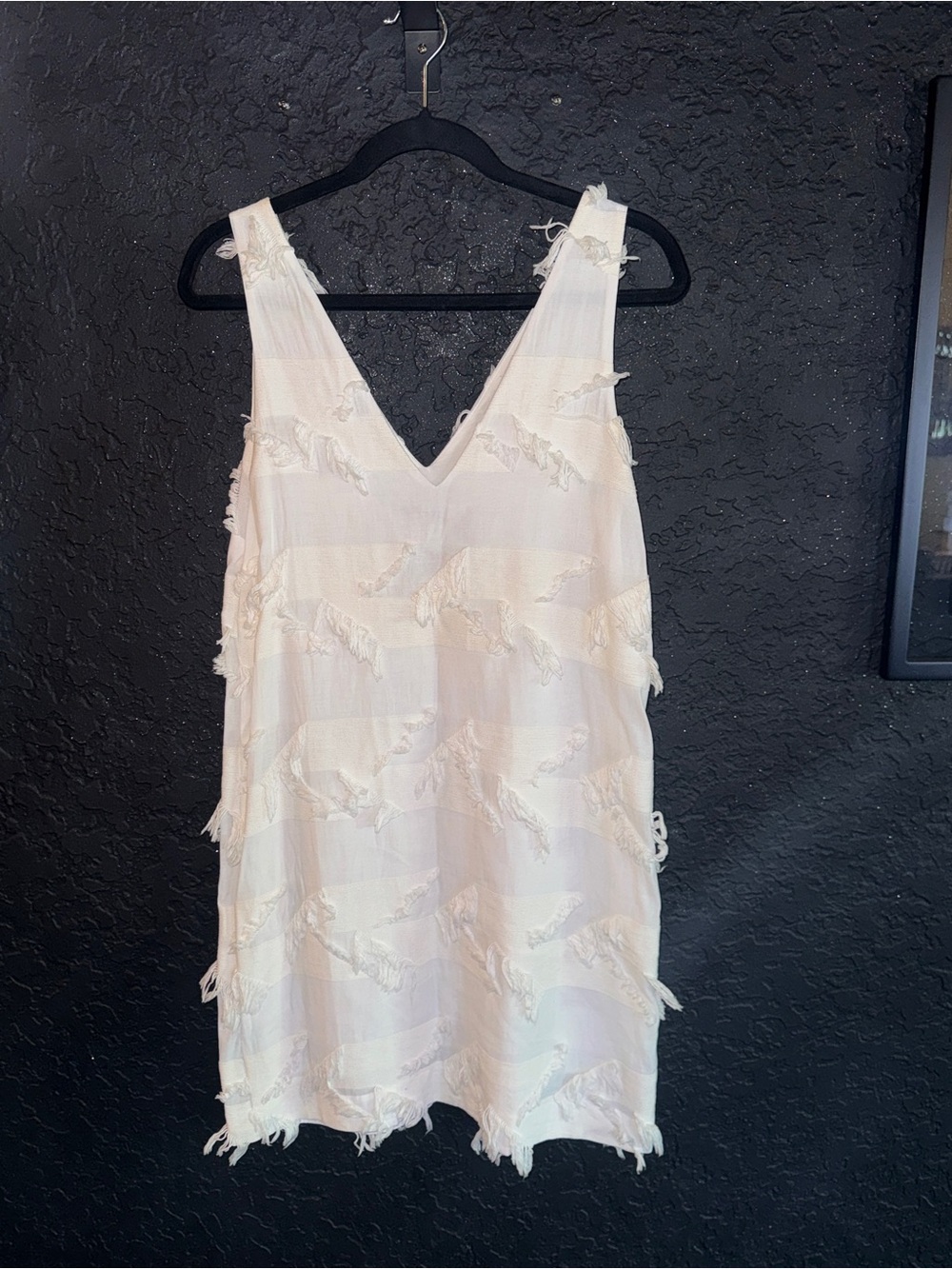 Maeve Ivory Fringe Midi Dress